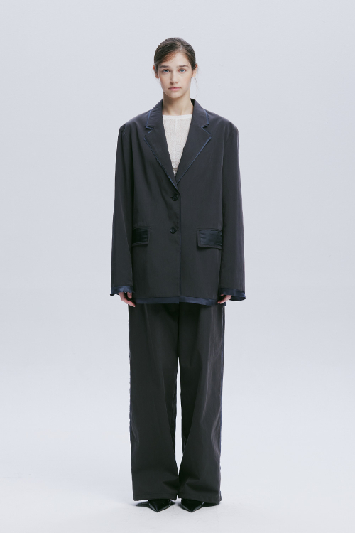 COTTON RAW CUT Широкий Брюки (CHARCOAL)