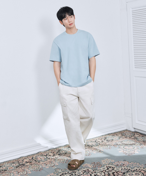 [Cool] Cotton Semi Oversized Fit T-Рубашка - 6color MYTS3120