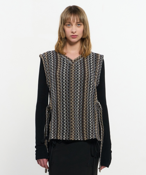 V Горловина Трикотаж Vest _ BROWN