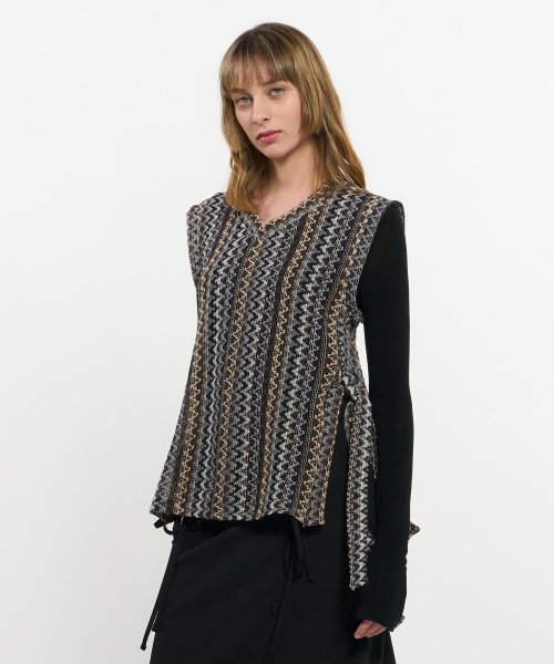 V Горловина Трикотаж Vest _ BROWN