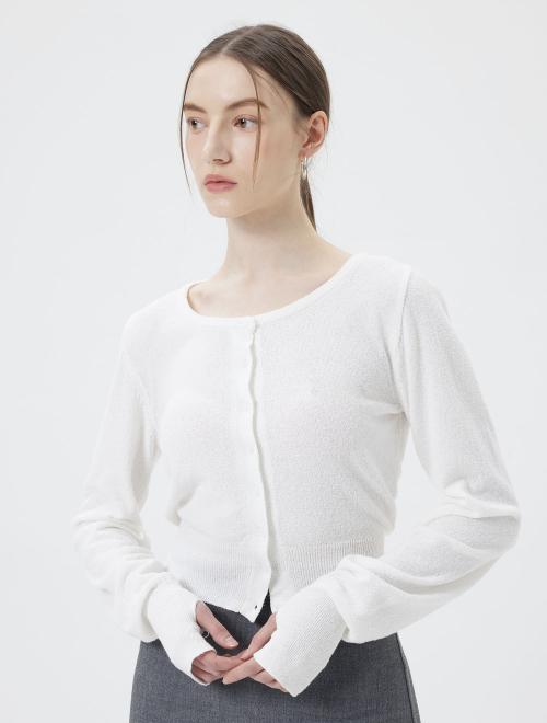 MUSINSA | REPERE Le Roa Knit Cardigan - White