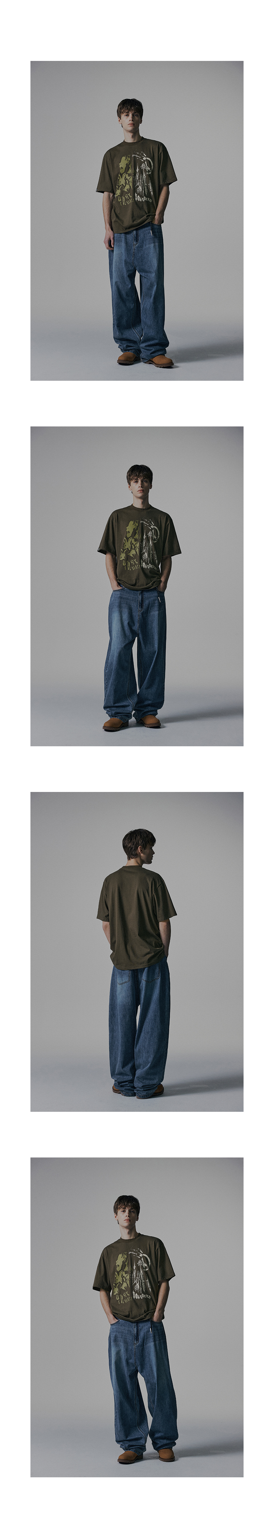 ☆NOT4NERD☆ Linen Like Relax Fit Denim Pants Grey PT095GR NOT4NERD】Linen Like Relax Fit Denim Pants ☆ 2色 パンツ