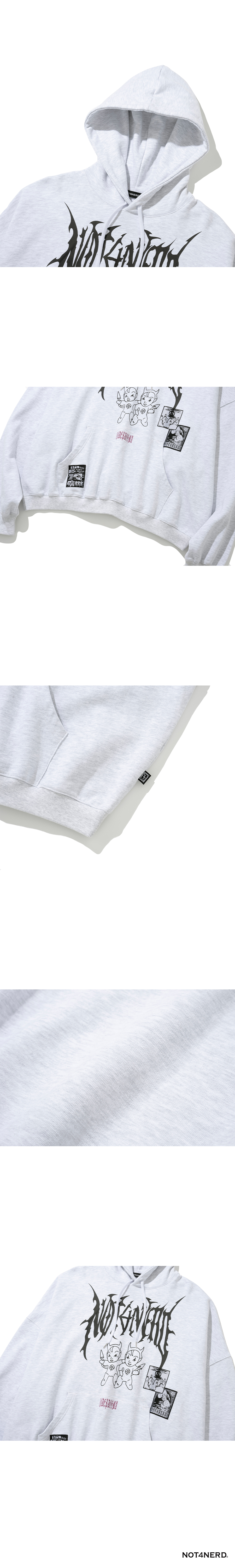 パーカー・フーディ NOT4NERD 2Devils Patch Pullover Hood Grey HD081GR MUSINSA | NOT4NERD 2Devils Patch Pullover Hood - Gray