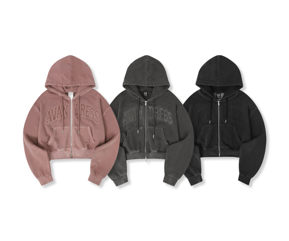 MUSINSA | AVANDRESS Felt 3D Pigment Zip - Up - 3COL
