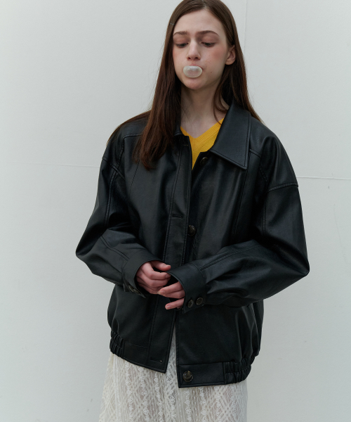 VEGAN LEATHER JUMPER - Черный