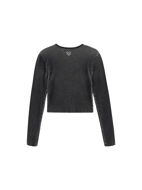 Two-tone zip-up Кардиган - Черный cream