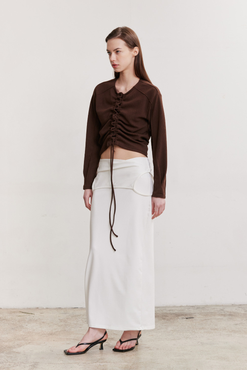 SHIRRING BUTTON Кардиган (BROWN)