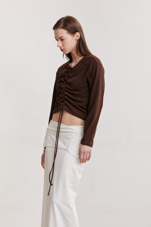 SHIRRING BUTTON Кардиган (BROWN)