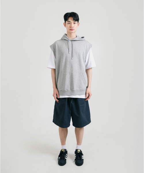 Базовый многослойный жилет с капюшоном (Grey)