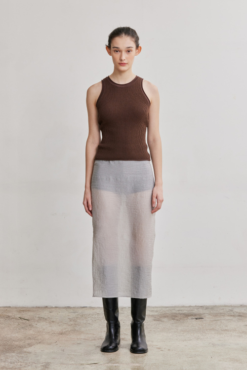 Трикотаж Кардиган SLEEVELESS TOP SET (BROWN)