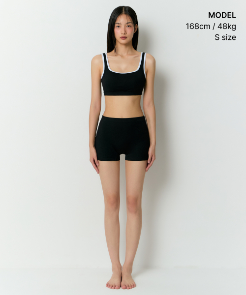 WOMENS SQUARE Горловина COTTON BRA TOP  [Черный/Белый]