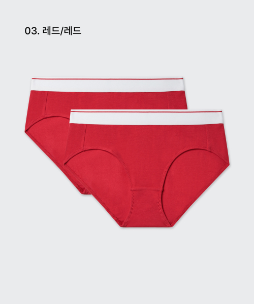 WOMENS COTTON Белый BANDED PANTY 2PACK