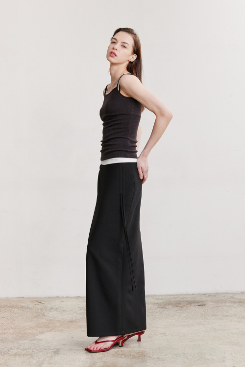 DOUBLE STRAP SLEEVELESS (BROWN-CHARCOAL)