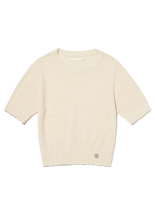 Кроп-трикотаж с коротким рукавом Collection (Ivory)