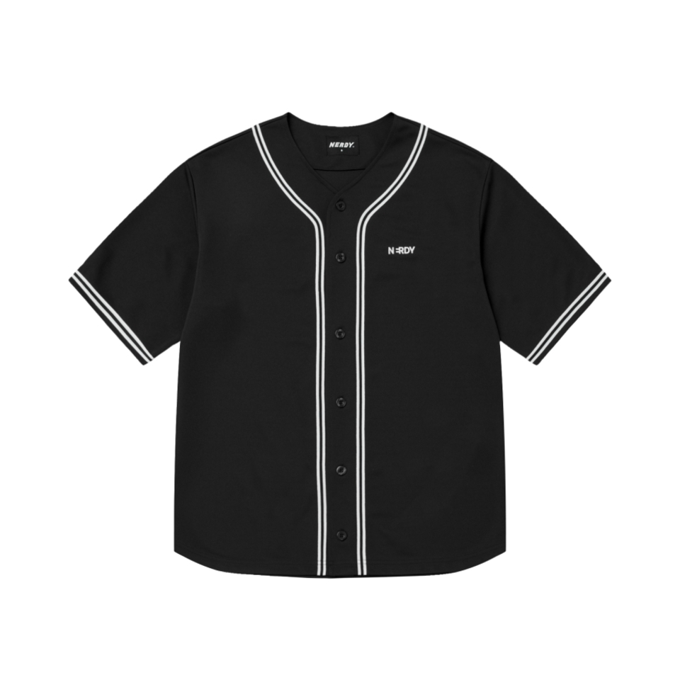 ☆NERDY☆ Baseball Short Sleeve Track Top Black MUSINSA | NERDY Baseball Short Sleeve Track Top Black