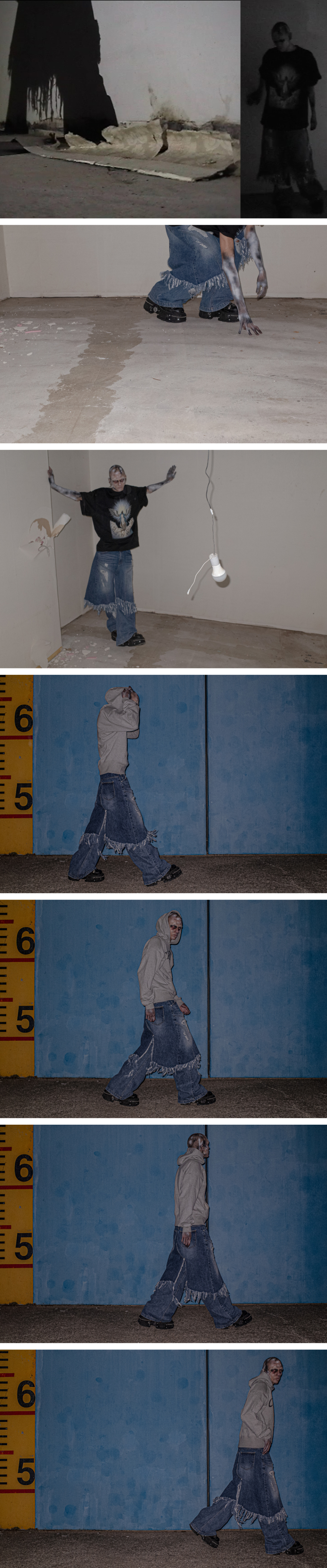 선데이오프클럽(SUNDAYOFFCLUB) Layered Skirt Flared Denim Jeans