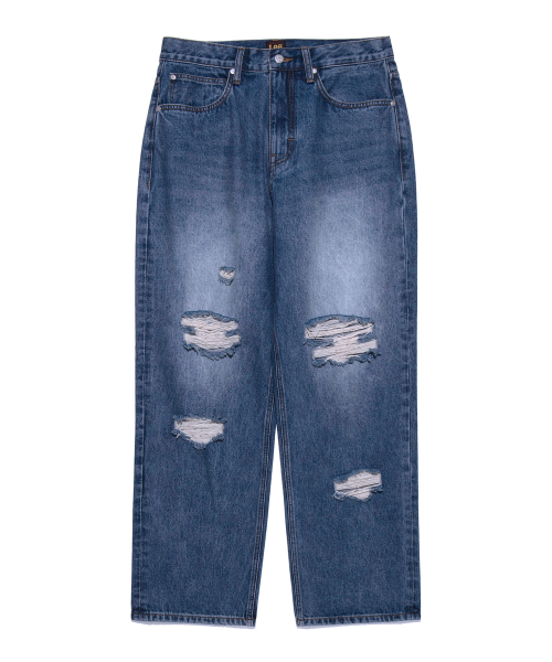 Мужские джинсы relaxed fit с потертостями, Indigo Medium