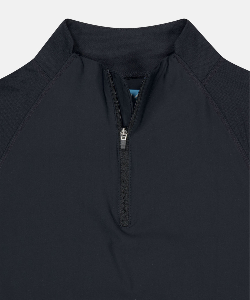 W Dry Полу Zip L/S Tee Черный