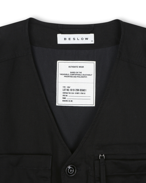 MILITARY ZIP-UP VEST Черный