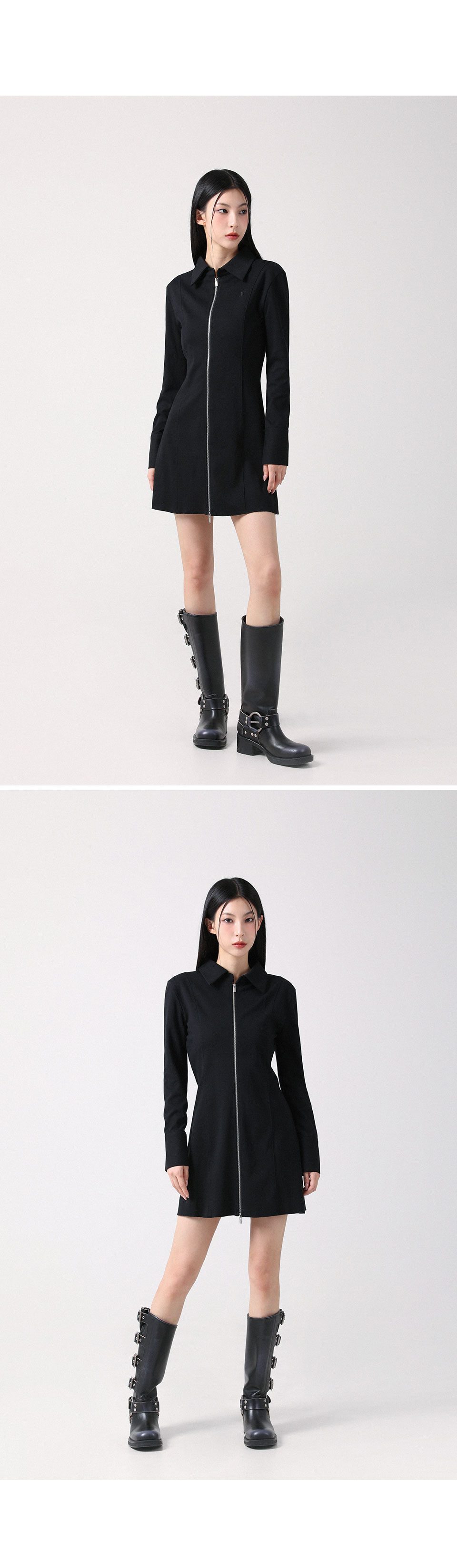 MUSINSA | AVANDRESS Sopy Collar Long-sleeve Dress - 4COL
