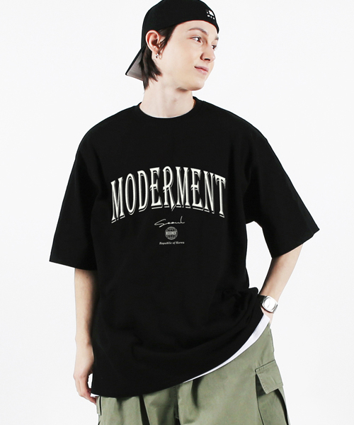 Arch логотип oversize half-рукав T-рубашка [charcoal]