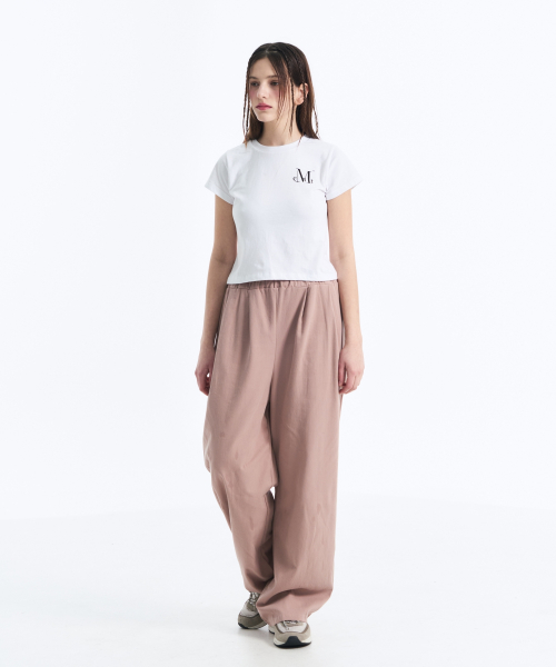 Slogan half T (Crop, Loose fit)