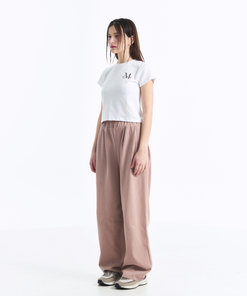 Slogan half T (Crop, Loose fit)