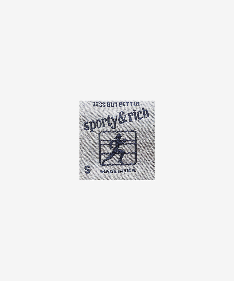 スウェット・トレーナー Sporty & Rich Tank Logo Embroidered Man to Man Navy CRAW2316 Serif Logo Embroidered V-Neck Sweatshirt - Navy/White