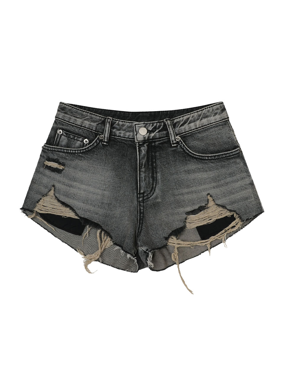 보헤미안 서울(BOHEMSEO) DESTROYED GRAY DENIM SHORTS - 사이즈
