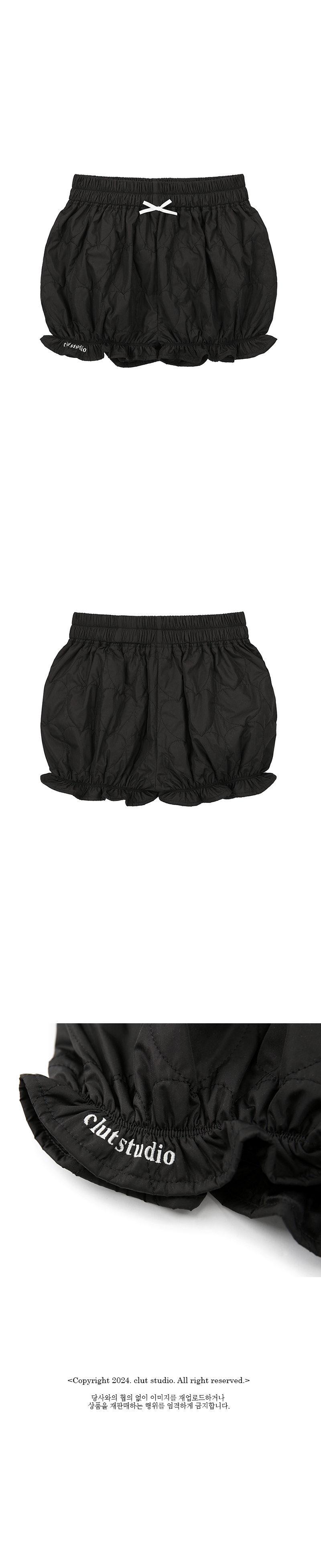 ★2024SS新作★CLUT STUDIO★0 9 Heart Pumpkin Shorts 0 9 Heart Pumpkin Shorts - BLACK - 클럿스튜디오