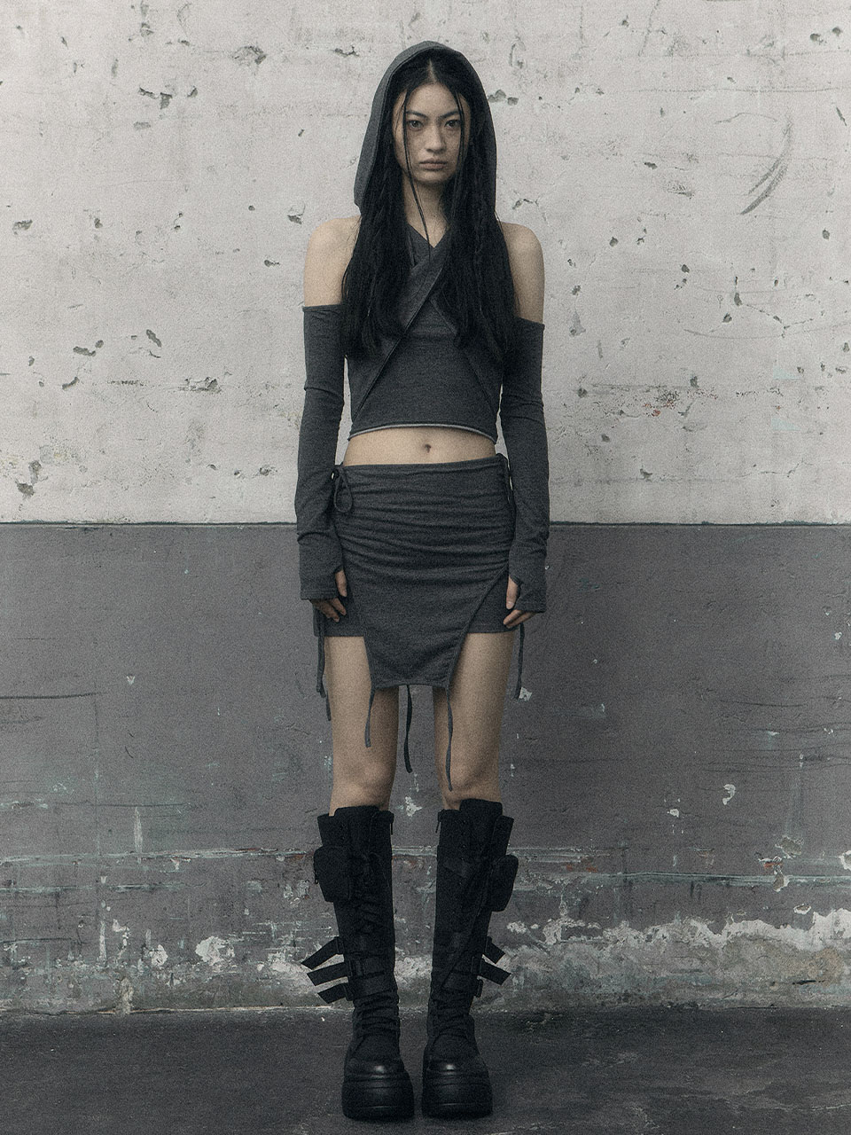 スカート BOHEMSEO : 25SS / SHEER LAYERED SKIRT (BLACK) BOHEMIAN SEOUL】
