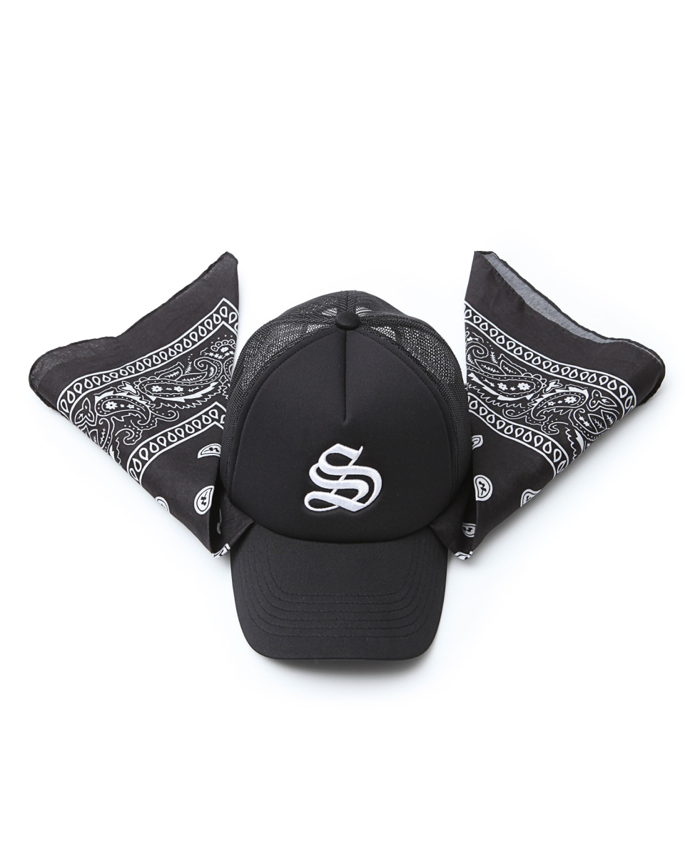 MUSINSA | SCHISM INDUCING BANDANA HAT, BLACK