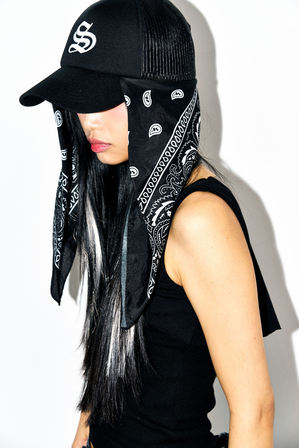 ◆SCHISM INDUCING◆ FR BANDANA TOPBLACK QB5TS07BK MUSINSA | SCHISM INDUCING BANDANA HAT, BLACK