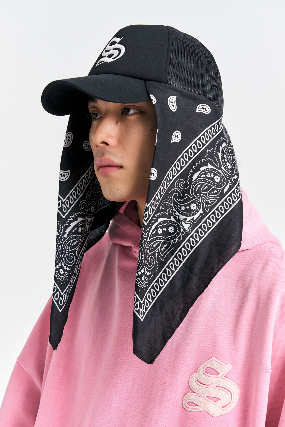 MUSINSA | SCHISM INDUCING BANDANA HAT, BLACK