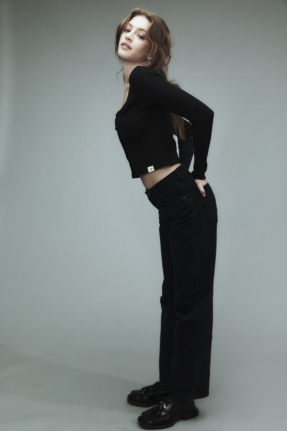 MUSINSA公式 | GLOWNY 93 MID-RISE LOOSE FIT JEANS (BLACK)