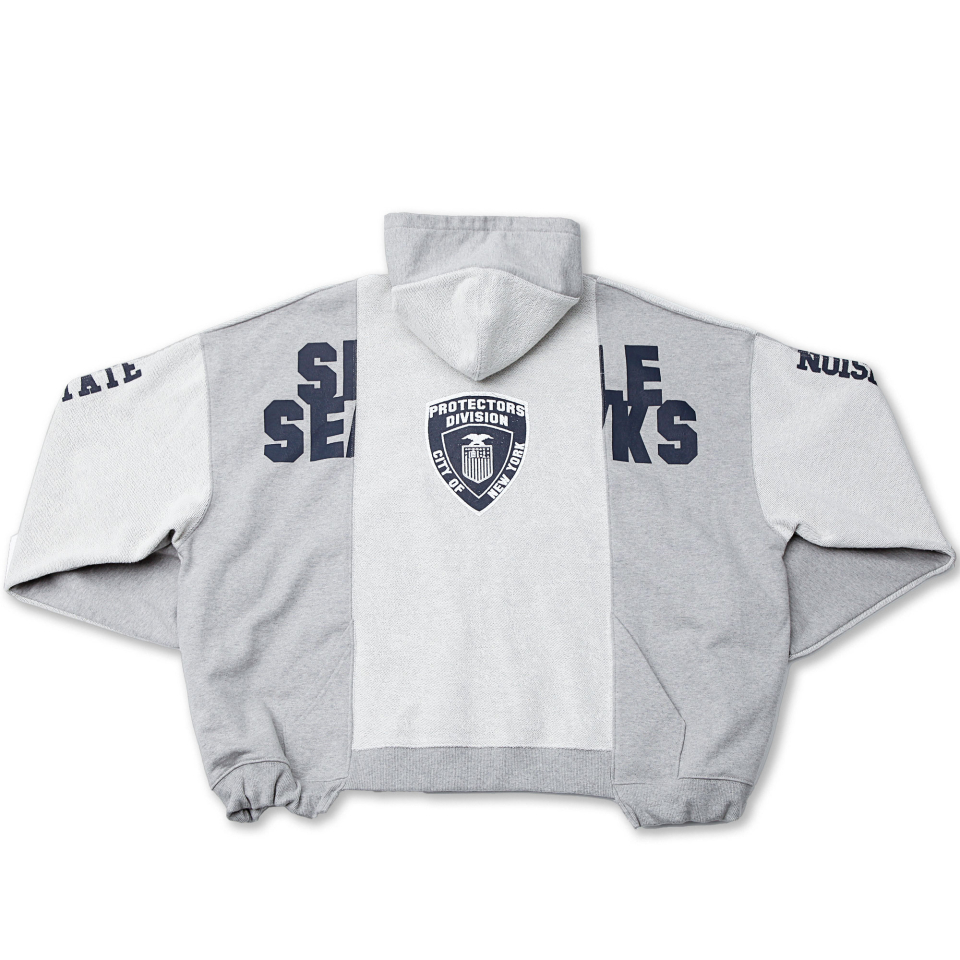 MUSINSA公式 | SCHISM INDUCING FAKE REWORKED ZIP HOODIE, GRAY