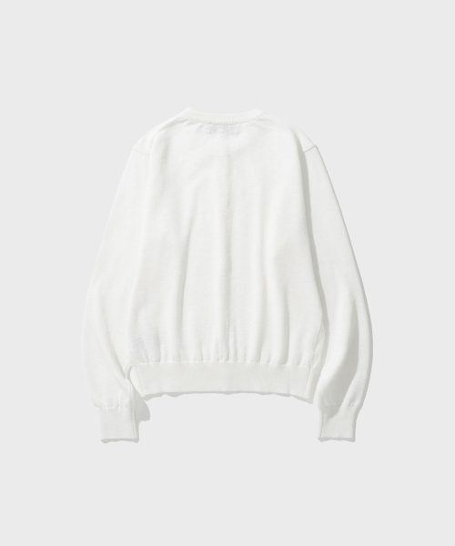 [женский] TWIST BUTTON кардиган (IVORY)