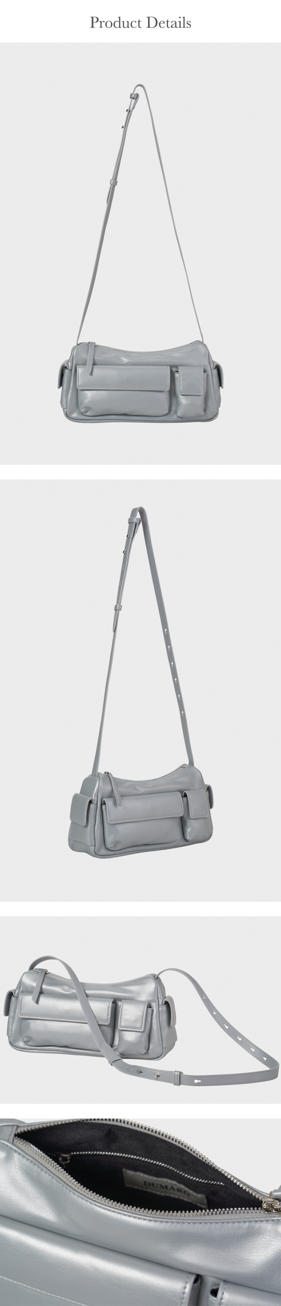 MUSINSA | DUMARO Doyle Pocket Crossbag / Silver