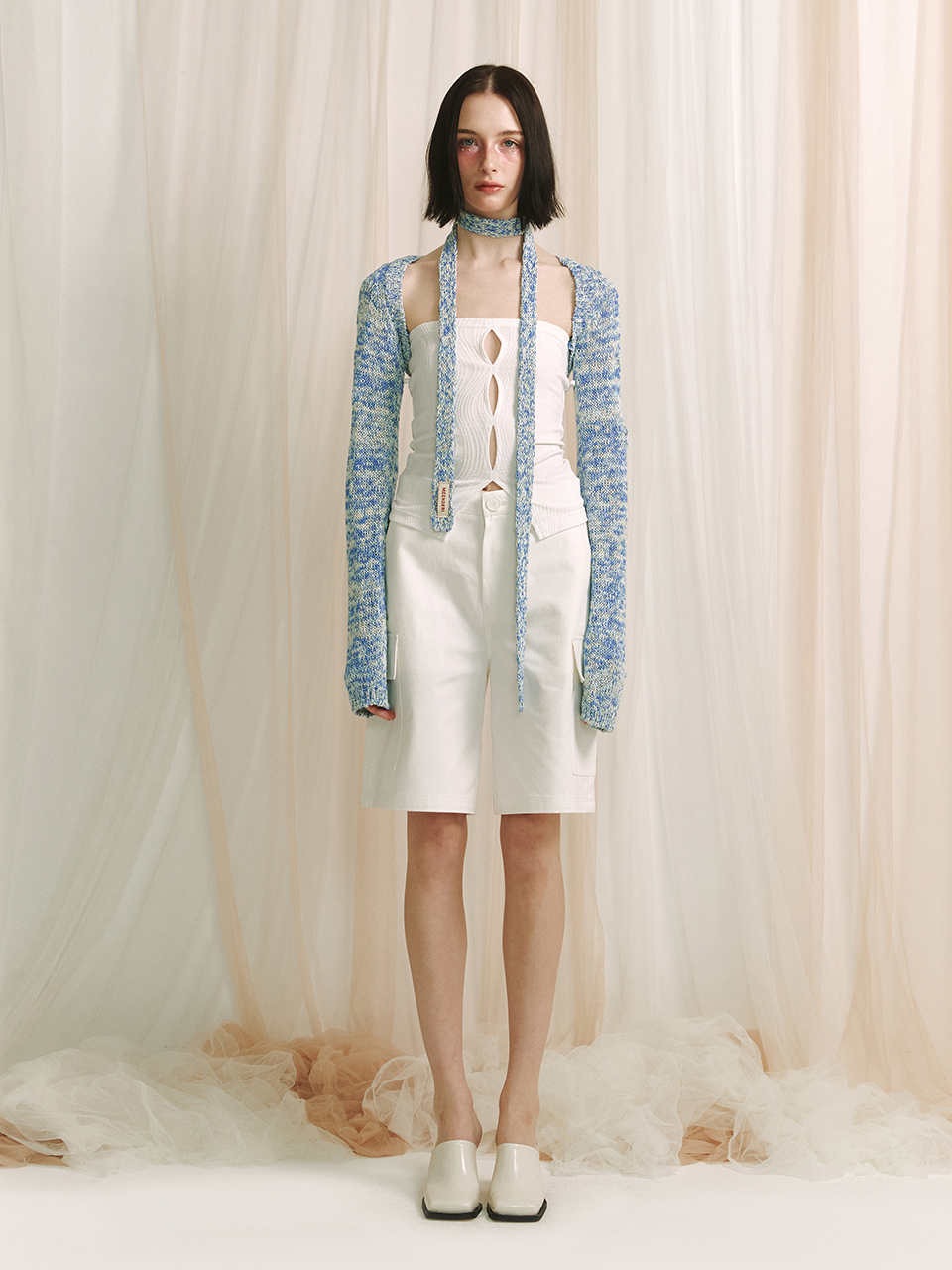 ★MEENDERI★SLUB KNIT LONG SCARF - SKY BLUE★正規品/直送料込 MEENDERI-SLUB KNIT LONG SCARF - SKY BLUE│삼성물산 온라인몰