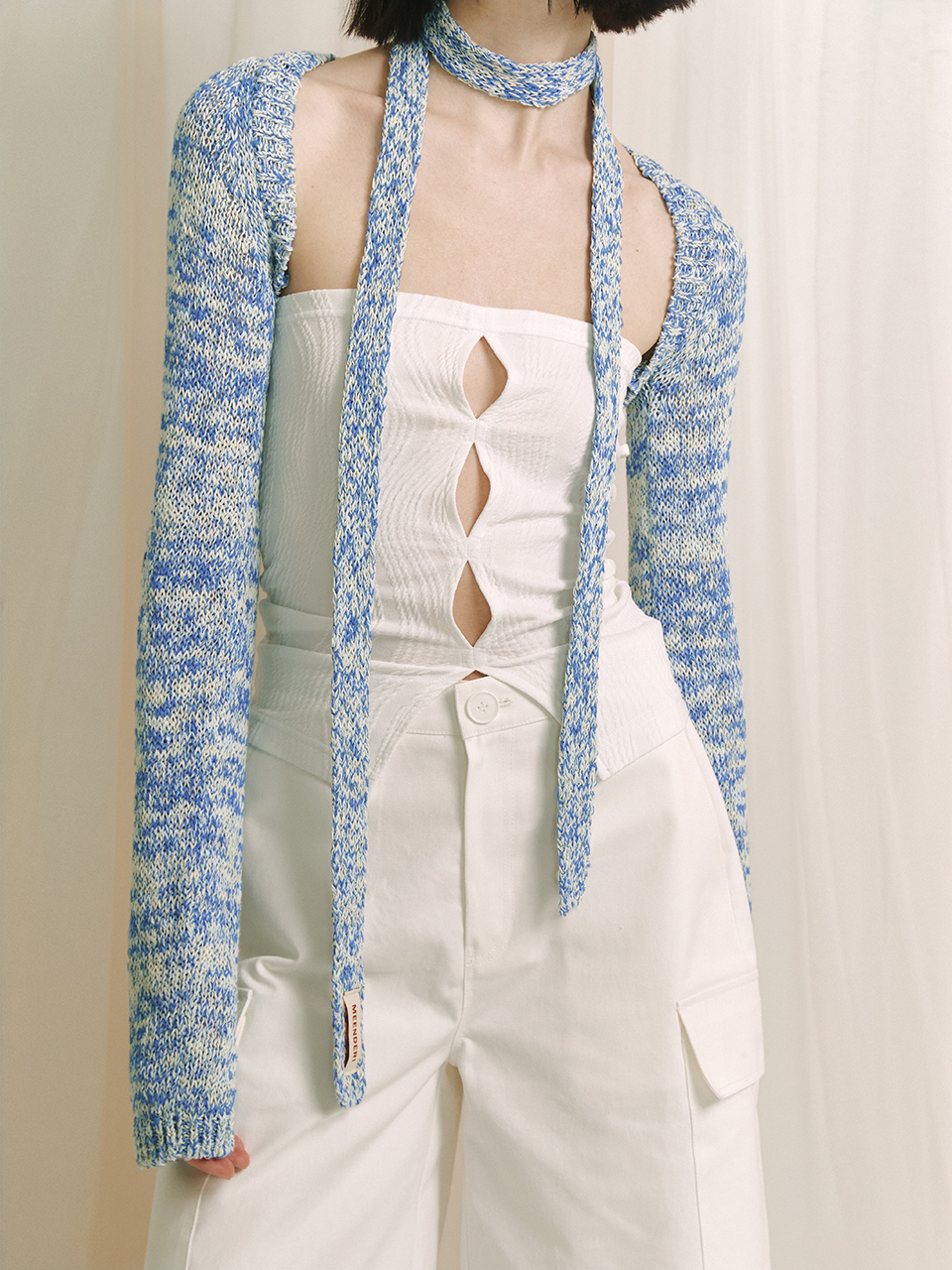 ★MEENDERI★SLUB KNIT LONG SCARF - SKY BLUE★正規品/直送料込 ☆MEENDERI☆SLUB KNIT LONG SCARF - SKY BLUE☆正規品/直送料込