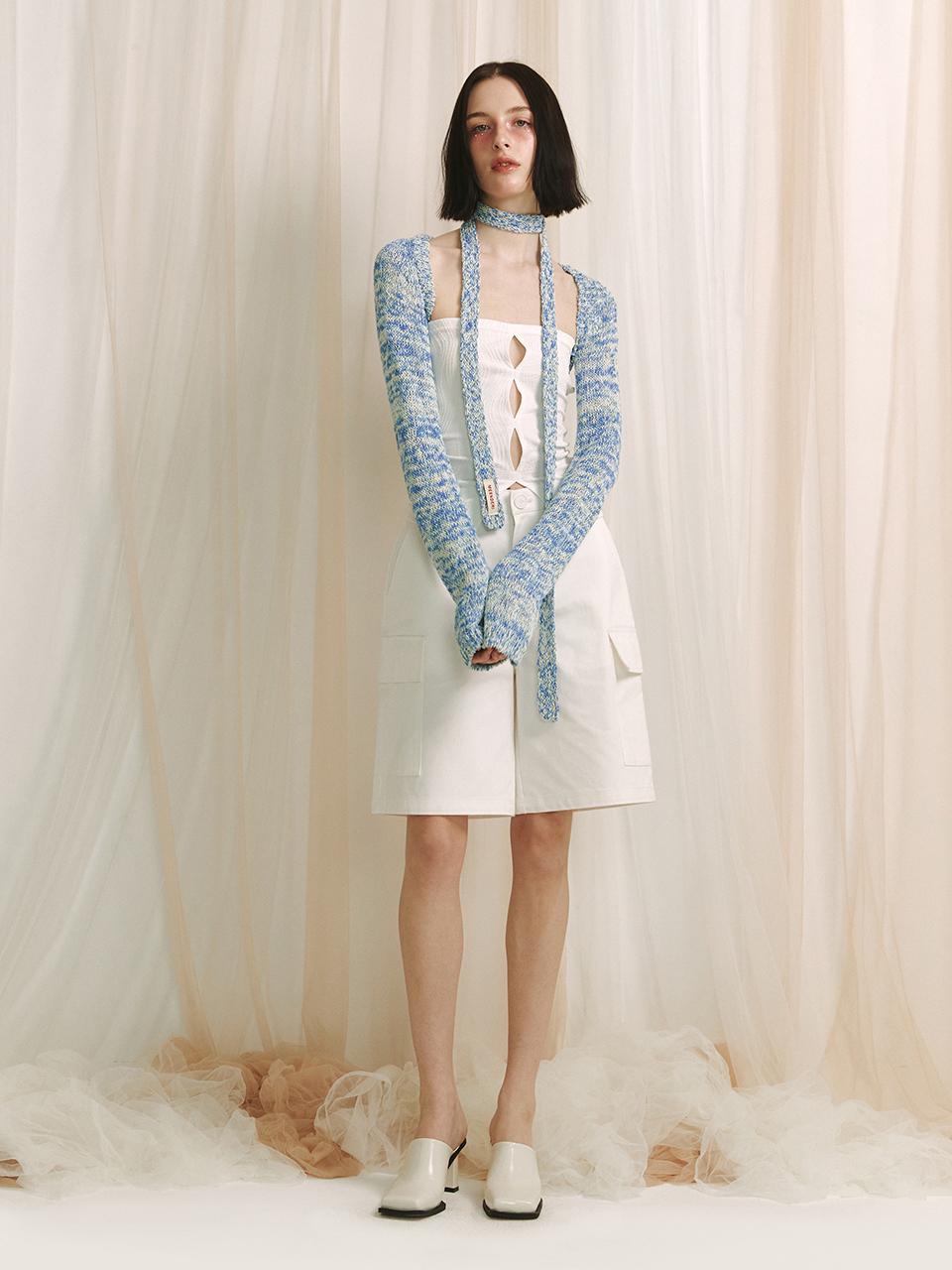 MEENDERI-SLUB KNIT LONG SCARF - SKY BLUE│삼성물산 온라인몰
