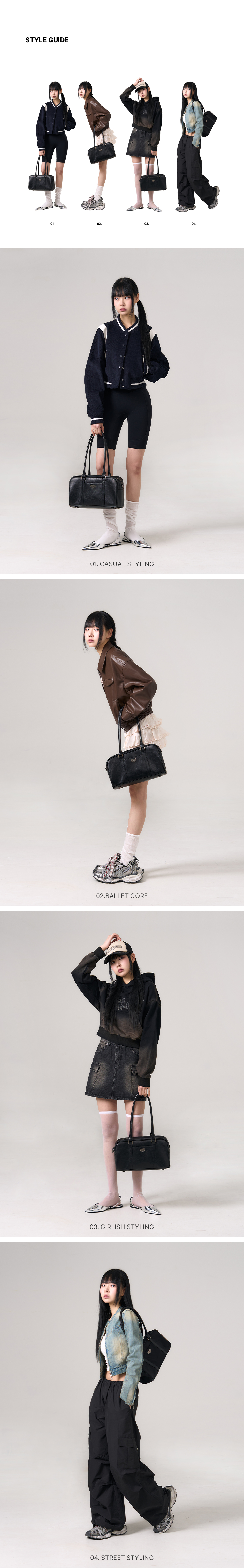 MUSINSA公式 | LEATHERY Boston nylon shoulder bag [BLACK]