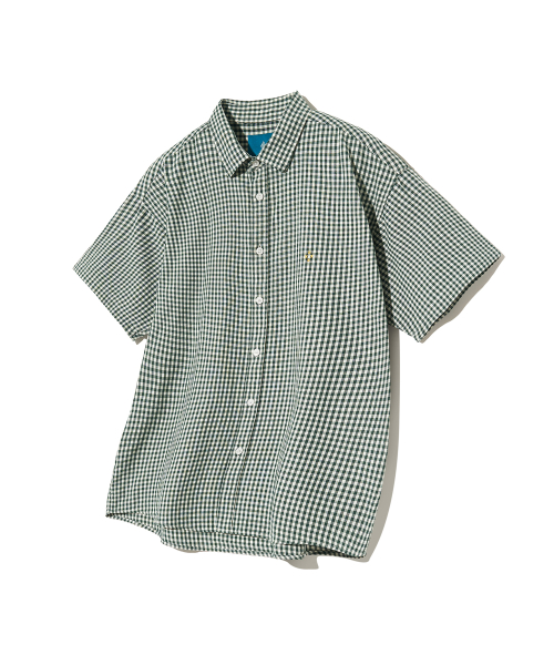 Gingham Check 1/2 рубашка S143 зелёный