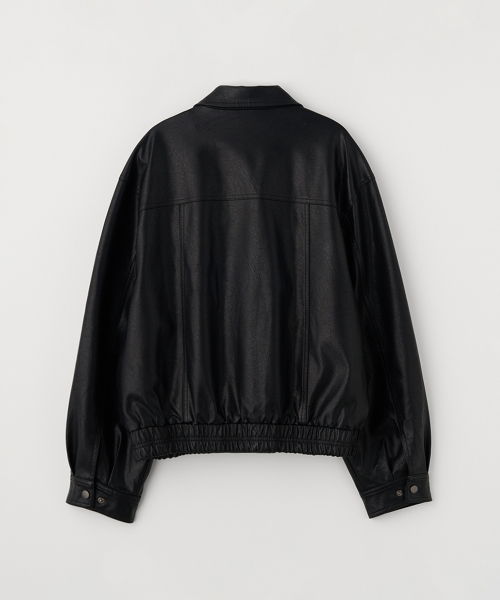 FAUX LEATHER POCKET JUMPER_BLACK