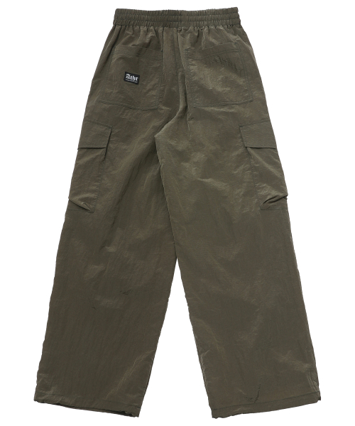 Оверсайз брюки из нейлона на завязках Khaki