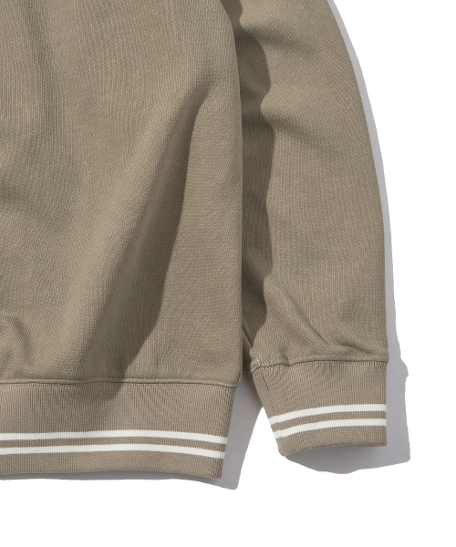 DA × OAM Stripe Ribbed Sweatshirt Khaki Beige thumbnail 6