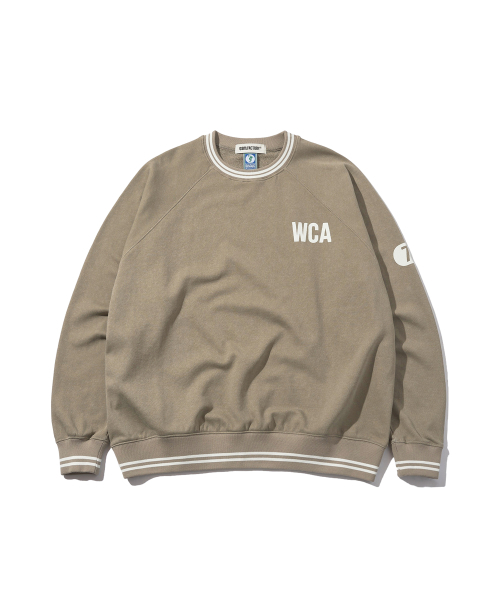 DA × OAM Stripe Ribbed Sweatshirt Khaki Beige thumbnail 2