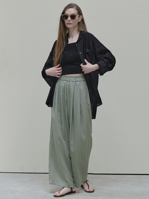 See Through Unbalance Shirt - black