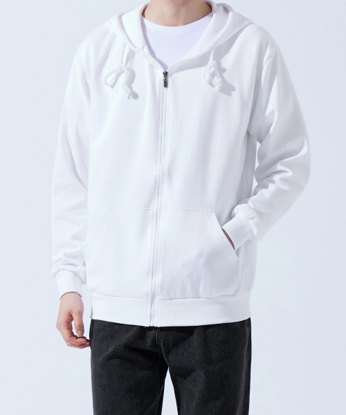 Базовая зип-худи standard fit White