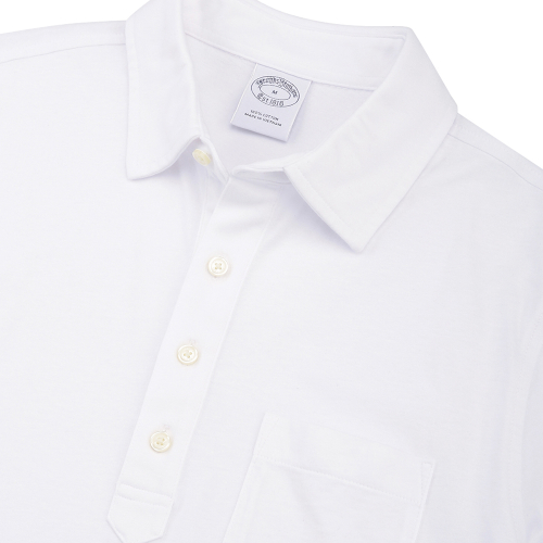Винтажное поло из джерси с карманом (White) (BBNTMM7414AEM)